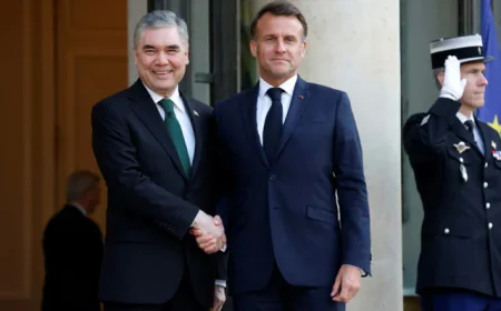 Macron Courts Turkmenistan in Paris Talks as Europe Eyes Central Asian Energy