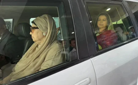 Khaleda Zia reaches Feroza residence