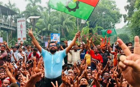 Youth Party Protests Demanding Ishraq Hossain Be Appointed Mayor