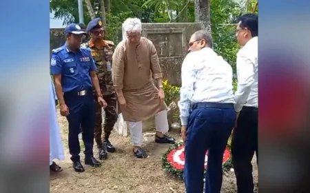 Industries Adviser Pays Tribute to July Martyr Sakib in Khulna