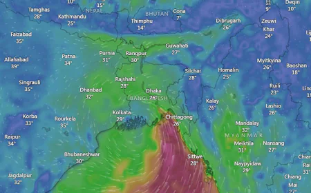 Low pressure 230 km away from Mongla