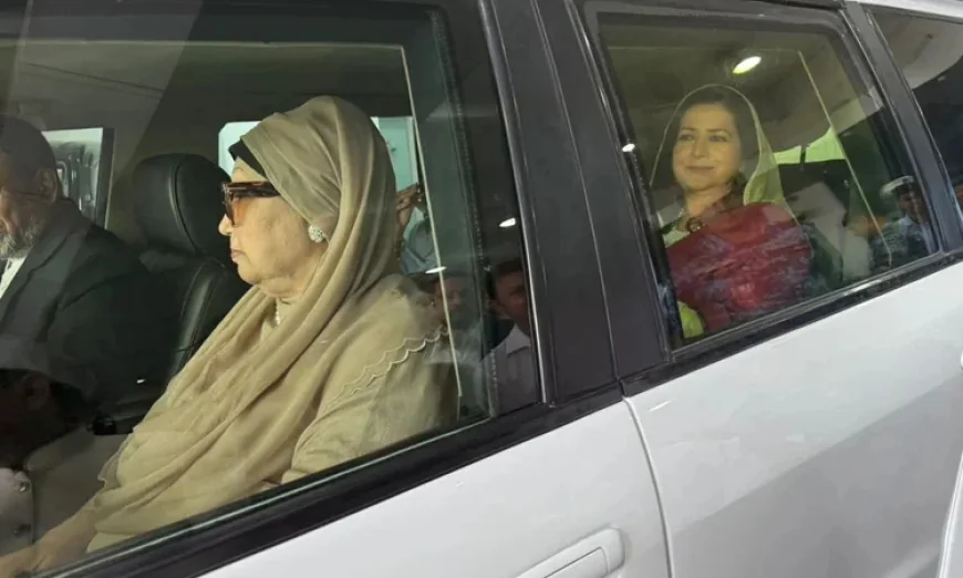 Khaleda Zia reaches Feroza residence