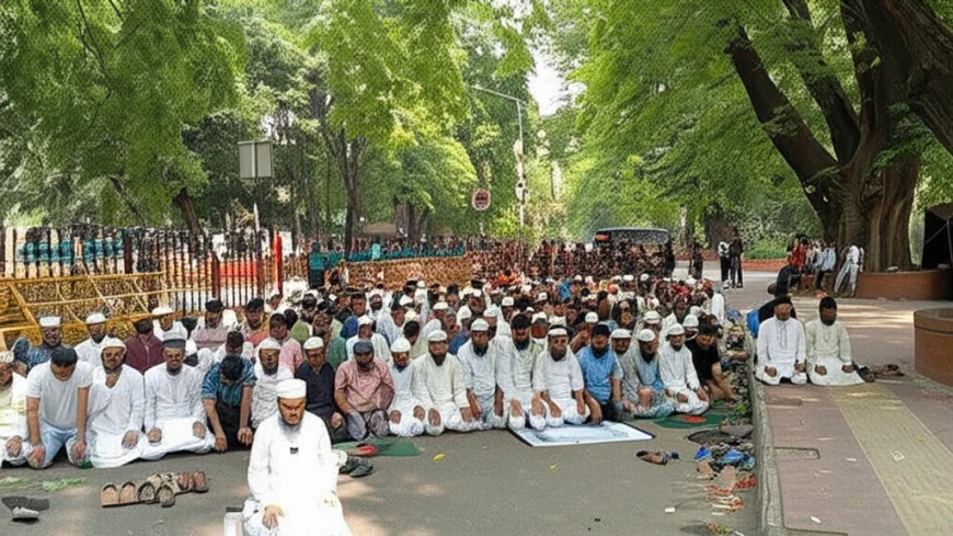 Jummah Prayers Held Outside Yunus’s Residence Jamuna Ahead of Planned Mass Rally