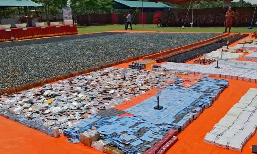 BGB Destroys Tk 119cr Worth of Smuggled Drugs in Jhenaidah