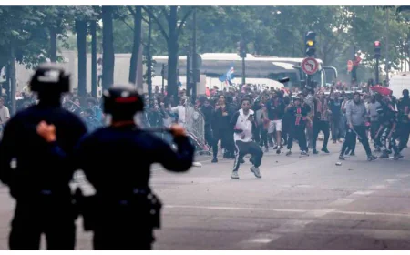 Dozens Detained in France After Chaotic Football Celebrations