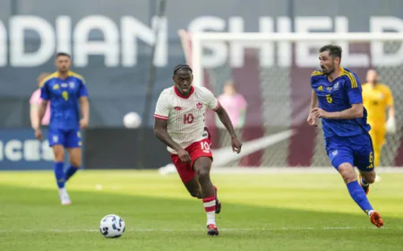 David’s Double Powers Canada to 4-2 Win Over Ukraine