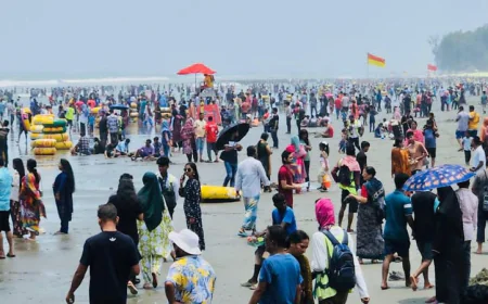 Eid Holiday Sees Record-Breaking Crowds at Cox’s Bazar Beach