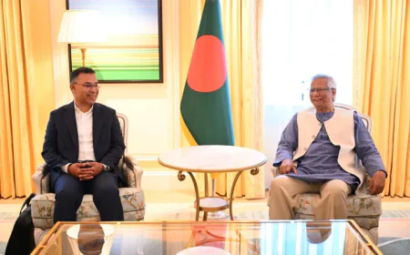 Prof. Yunus and Tarique Rahman Hold Meeting in London