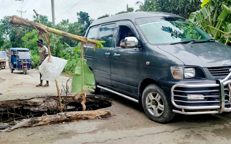 Commuters suffer as bridge collapses in Nabinagar