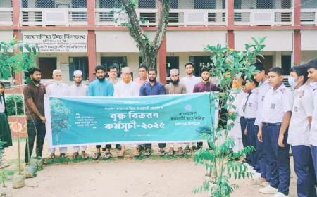 Chhatra Shibir distributes tree saplings in Kaliganj