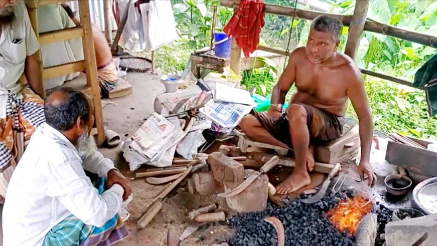 Blacksmiths busy ahead of Eid-ul-Azha in Rajapur