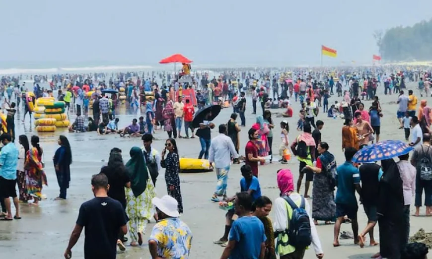Eid Holiday Sees Record-Breaking Crowds at Cox’s Bazar Beach