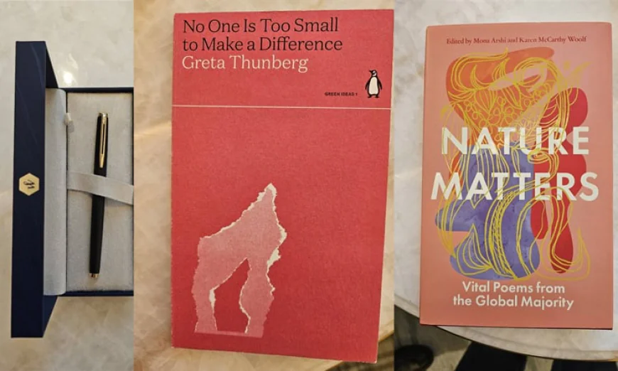 Tarique Rahman Gifts Books and Pen to Chief Adviser