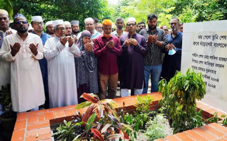 KCC Administrator Prays at Grave of July Martyr Sakib
