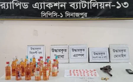 RAB Seizes Arms and Drugs at Dinajpur Border