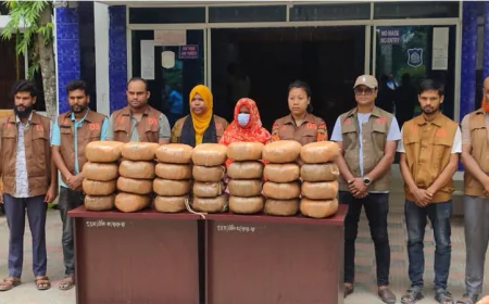 Woman Arrested with Large Quantity of Hemp in Jamalpur