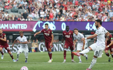 Fernandes Scores Twice as Man Utd Defeat West Ham in US Friendly
