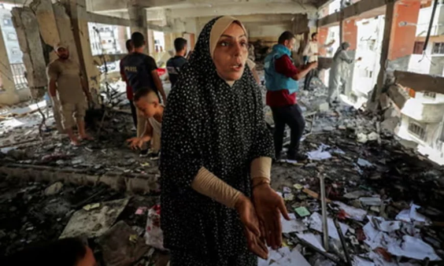 “Gazans Mourn After Israeli Strike Targets School Shelter”