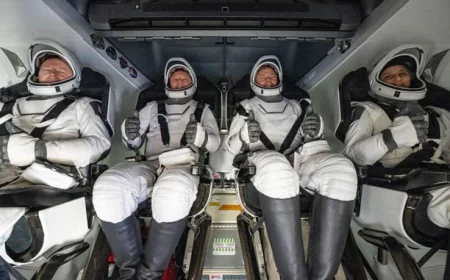 Five Astronauts Depart Space Station for Journey Home