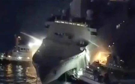 Fire Rages Aboard US Navy Ship Near Japan for 12 Hours