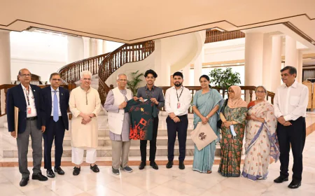 Chief Adviser Yunus hands over Purbachal land deed to Megh, son of Sagar-Runi
