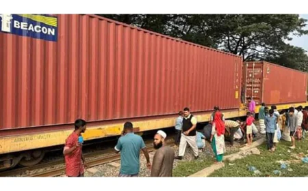 Freight Train Derails in Chattogram