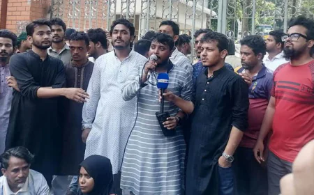 Protesters Demand Arrest of Nurul Haq’s Attackers