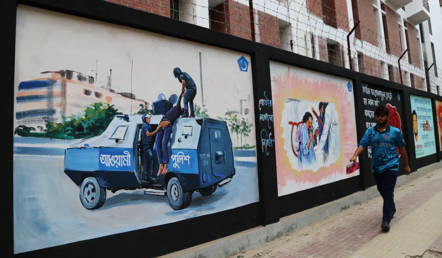 Street murals speak volumes — from police action to public health, every wall tells a story. These vibrant visuals reflect the urgent call for justice, awareness, and social reform in Bangladesh. Photo @ Salim Reza