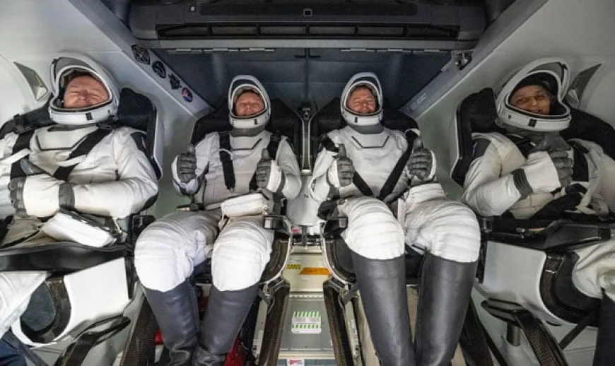 Five Astronauts Depart Space Station for Journey Home