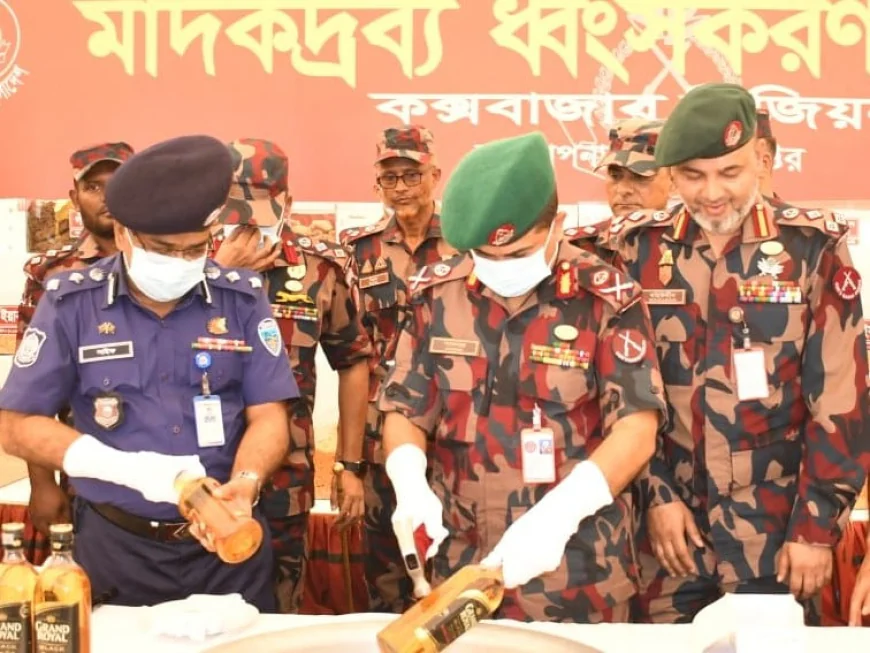 BGB Seizes and Destroys Drugs Worth Tk 1,322 Crore in Cox’s Bazar