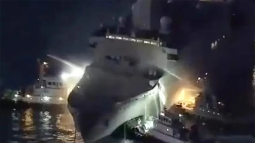 Fire Rages Aboard US Navy Ship Near Japan for 12 Hours