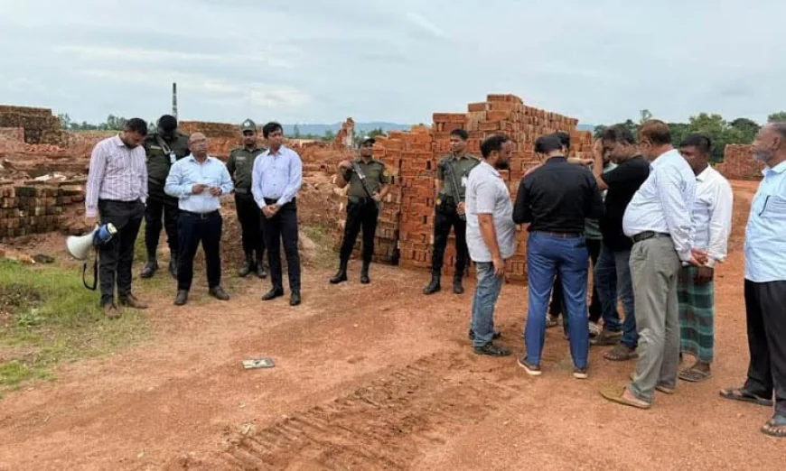 Illegal brick kiln chimney taken down in Rangunia