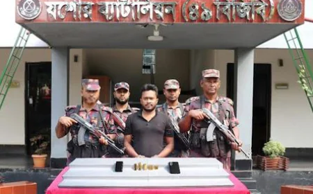 One arrested with 5 gold bars in Jashore