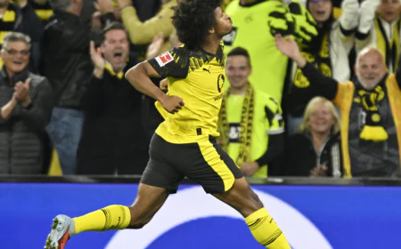 Adeyemi fires Dortmund past Wolfsburg, Burke hat-trick sinks Frankfurt