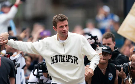 Muller Scores as Vancouver Rout San Jose to Share Top Spot