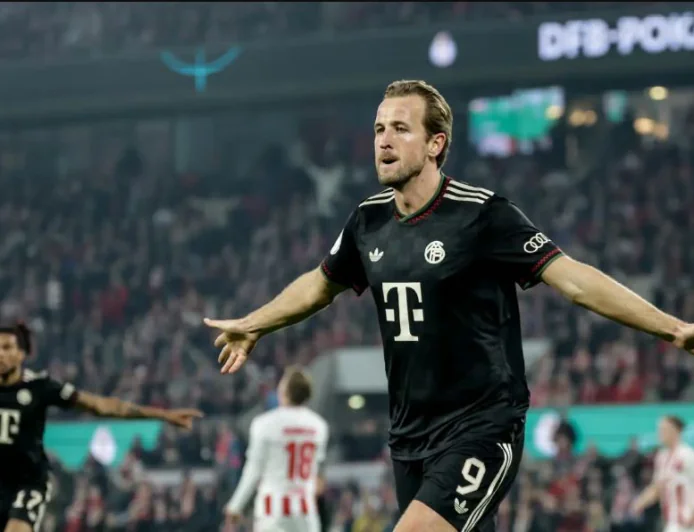 Kane scores twice in German Cup as Bayern set European wins record