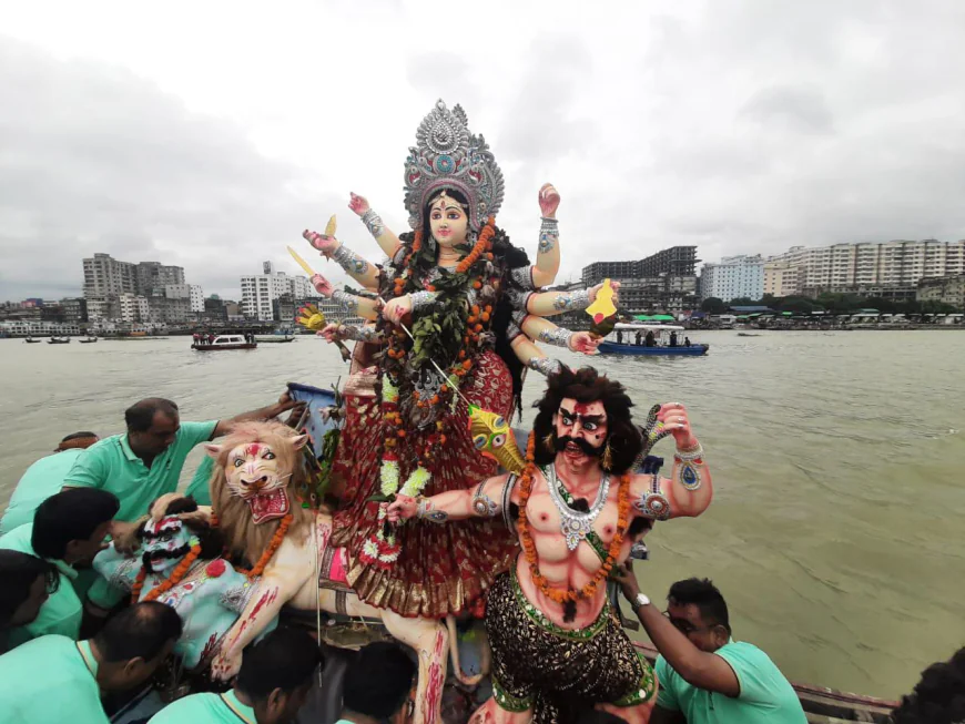 Five-Day Durga Puja Ends with Idol Immersion Rituals