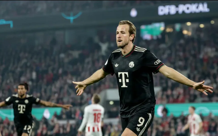 Kane scores twice in German Cup as Bayern set European wins record