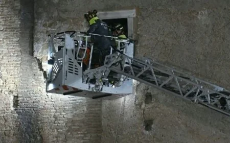 Worker killed as medieval tower partially collapses in Rome