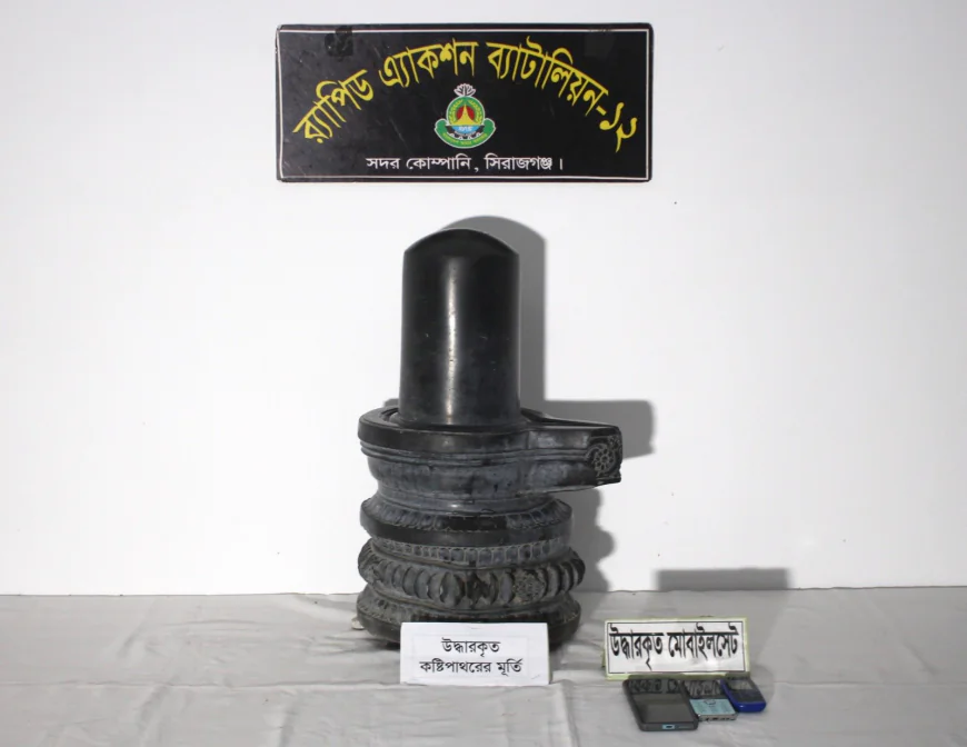 Three Arrested with 94-kg Touchstone Shiva Lingam in Sirajganj