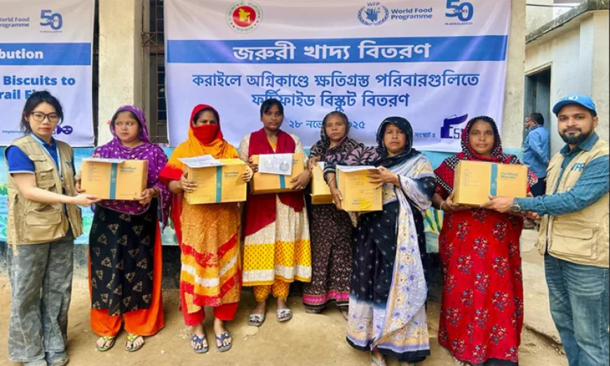 WFP provides food aid to families affected by fire in Karail slum