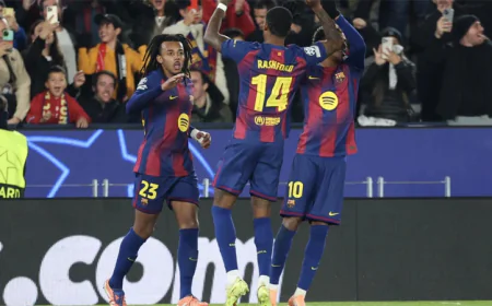 Koundé brace secures Barcelona's comeback win over Frankfurt