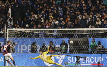 Bologna beat Inter on penalties to reach Italian Super Cup final