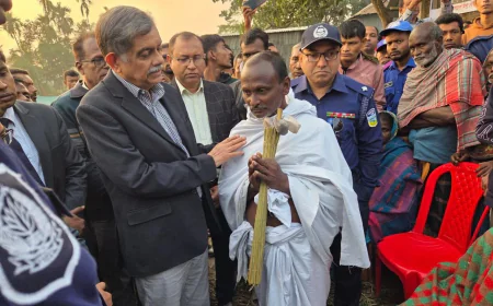 Education Adviser Pays Visit to Dipu Chandra Das’s Family