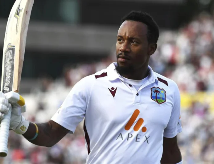 Hodge nears century as West Indies reach 310-4, trail by 265