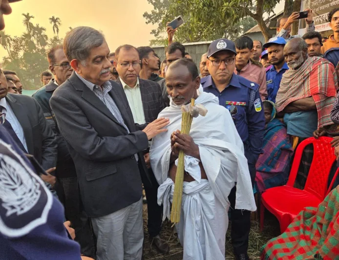 Education Adviser Pays Visit to Dipu Chandra Das’s Family