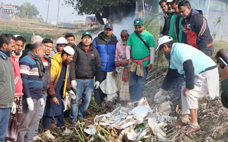 Volunteers lead plastic waste cleanup in Chalan Beel