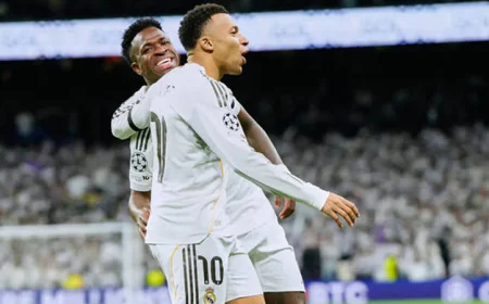 Mbappé, Vinícius Power Real Madrid Rout of Monaco in Champions League
