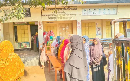 Voting underway peacefully in Chapainawabganj with a high presence of women voters
