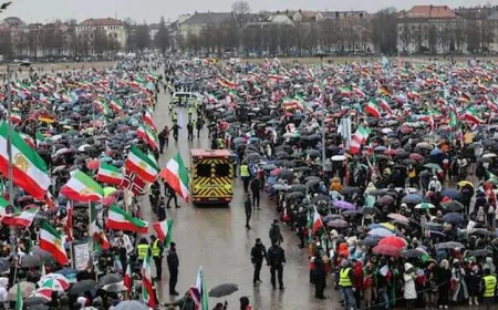 Son of Iran's last shah urges US action as supporters rally in Munich